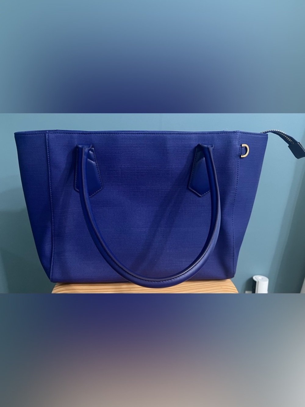 Dagne Dover Royal Blue Classic Signature Tote with Top Handles